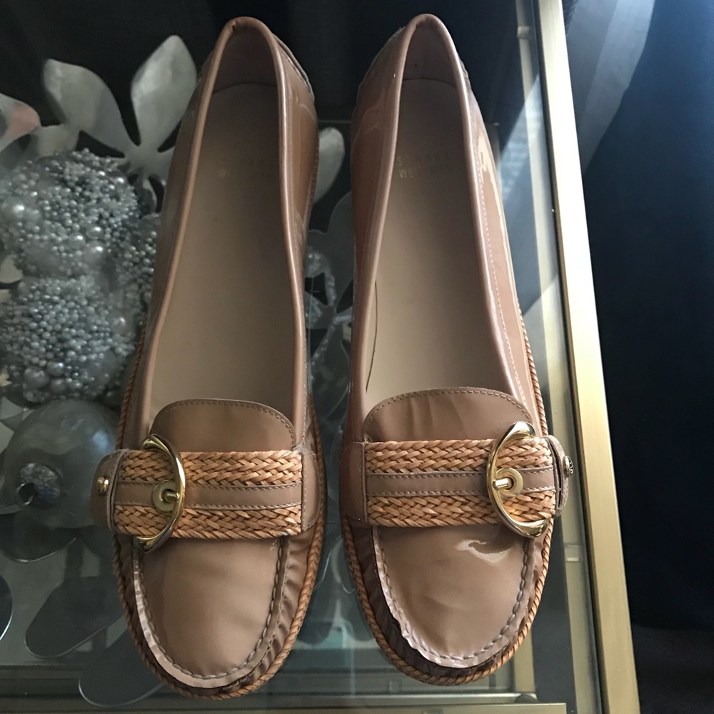 Stuart Weitzman nude patent leather loafers 11